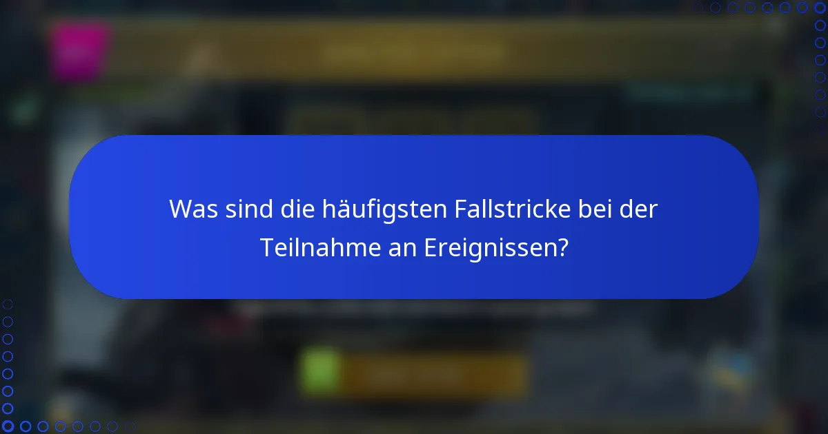 Was sind die häufigsten Fallstricke bei der Teilnahme an Ereignissen?
