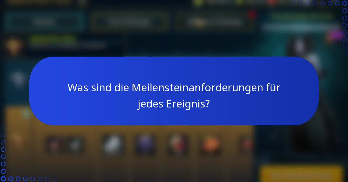Was sind die Meilensteinanforderungen für jedes Ereignis?