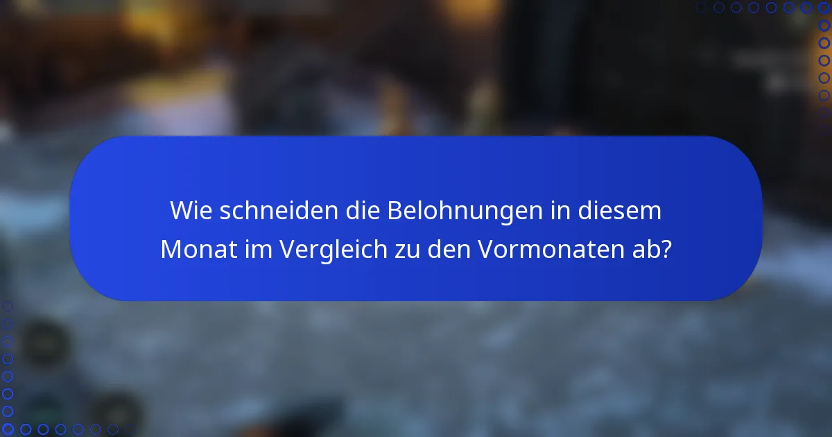 Wie schneiden die Belohnungen in diesem Monat im Vergleich zu den Vormonaten ab?
